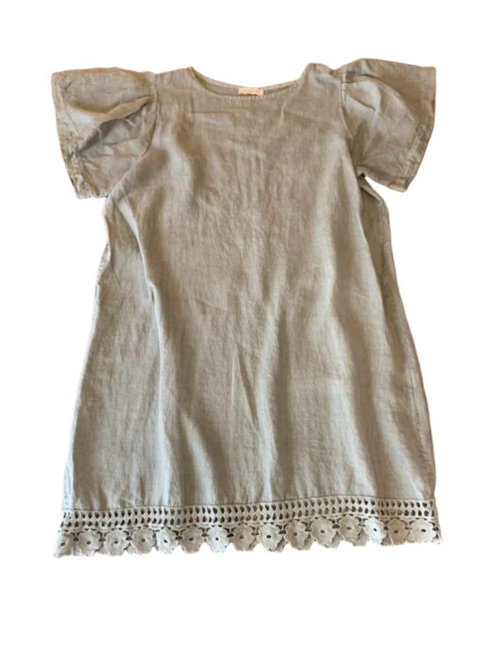 Bellambra Dress 1X Olive Green Crochet Trim
